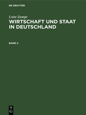 cover image of Wirtschaft und Staat in Deutschland während der Weimarer Republik